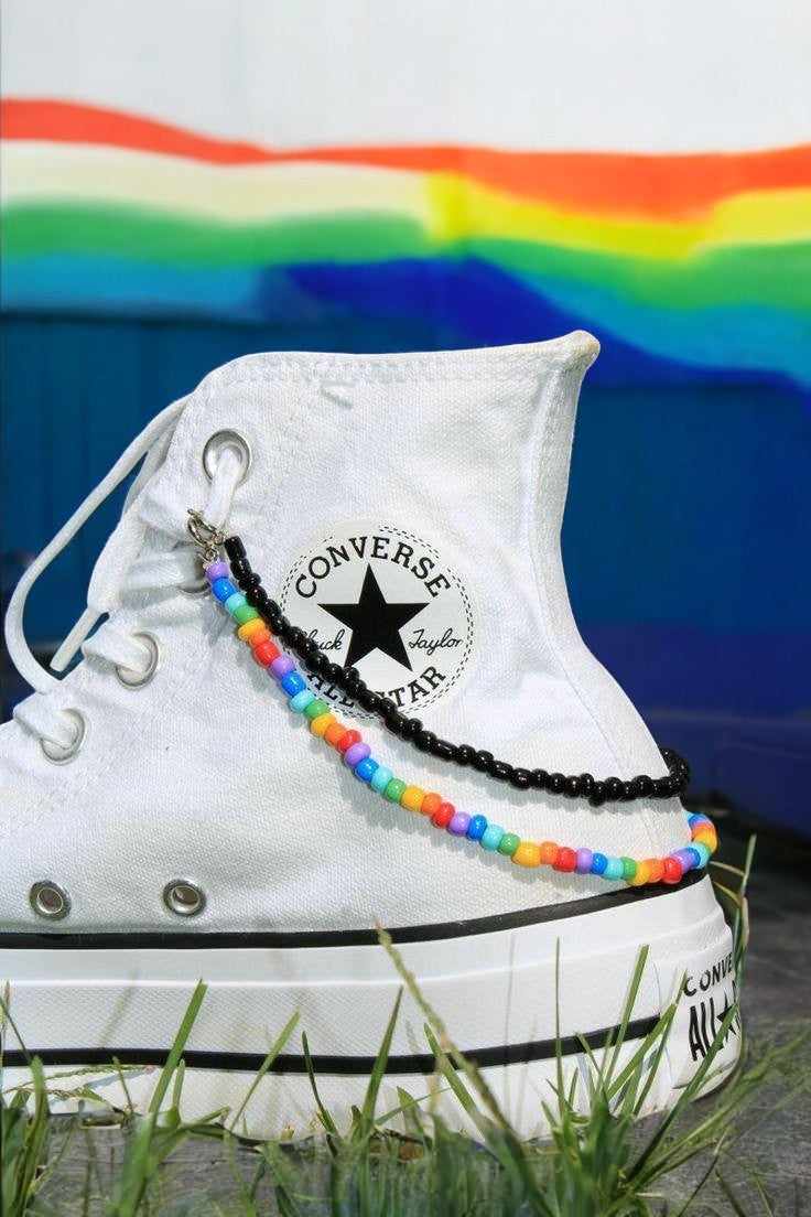 rainbow shoe chain colorful y2k sneaker charm aesthetic shoe accessory