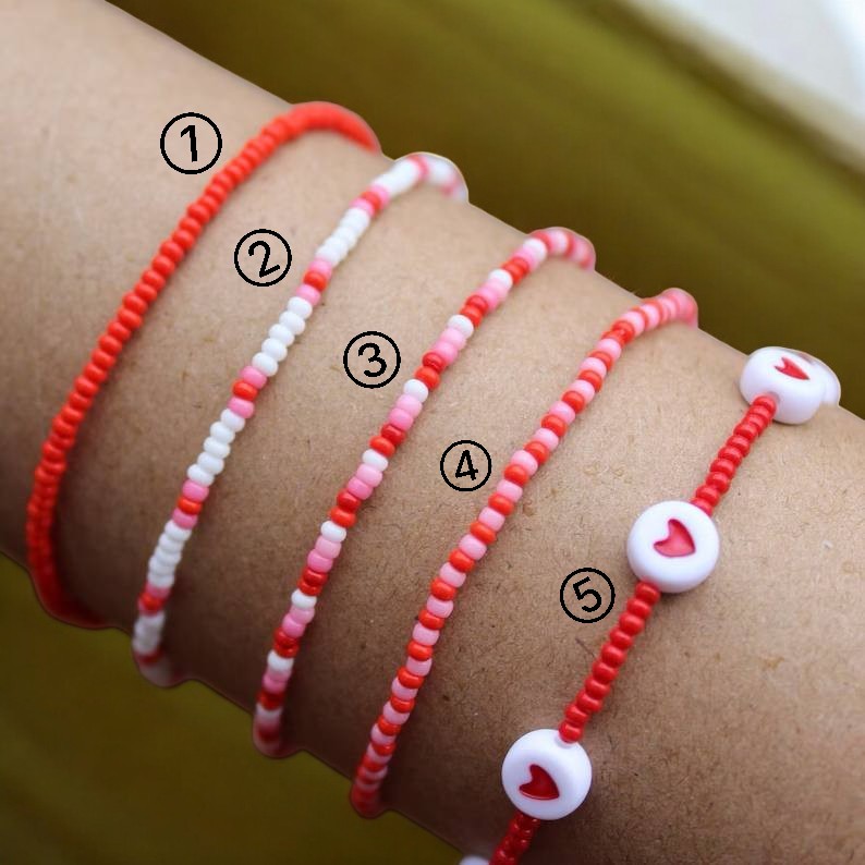 red valentines bracelets romantic couple jewelry aesthetic design
