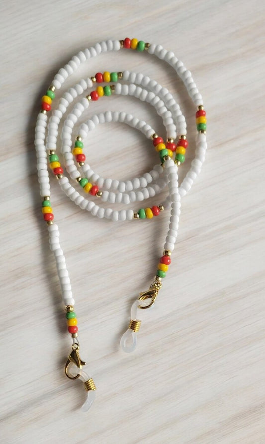 reggae glasses chain colorful beaded sunglasses chain festival jewelry
