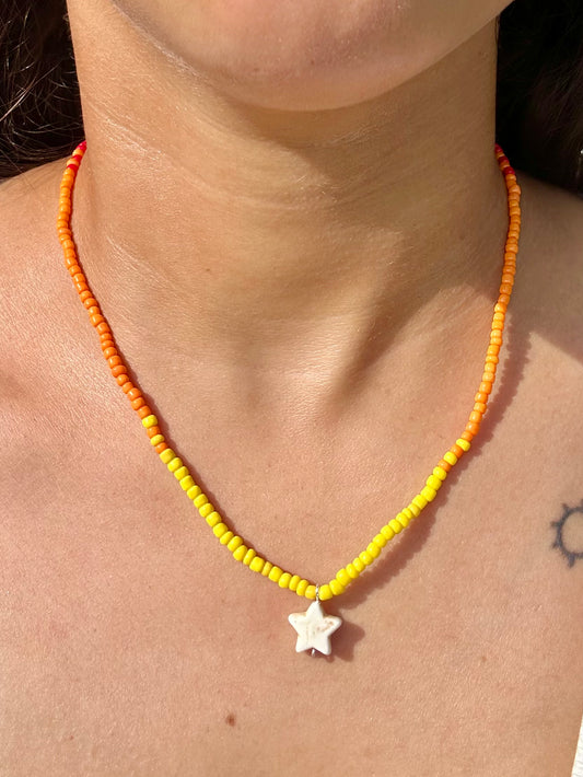 sunset starfish necklace beach aesthetic jewelry summer coastal accessory
