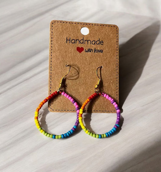 tropical hoops earrings summer aesthetic beaded jewelry cute design