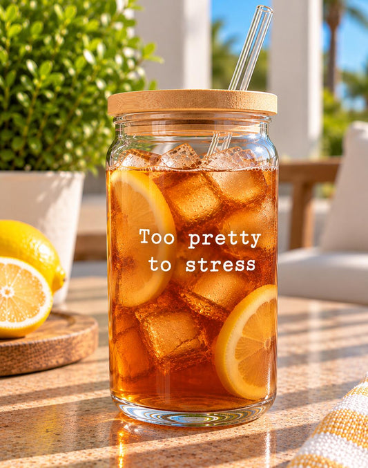 Too Pretty to Stress Vinyl Cup