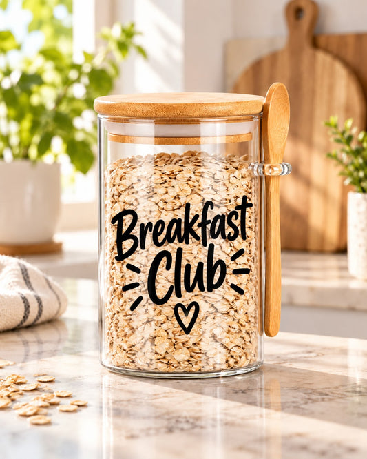 Breakfast Club Kitchen Glass Jar