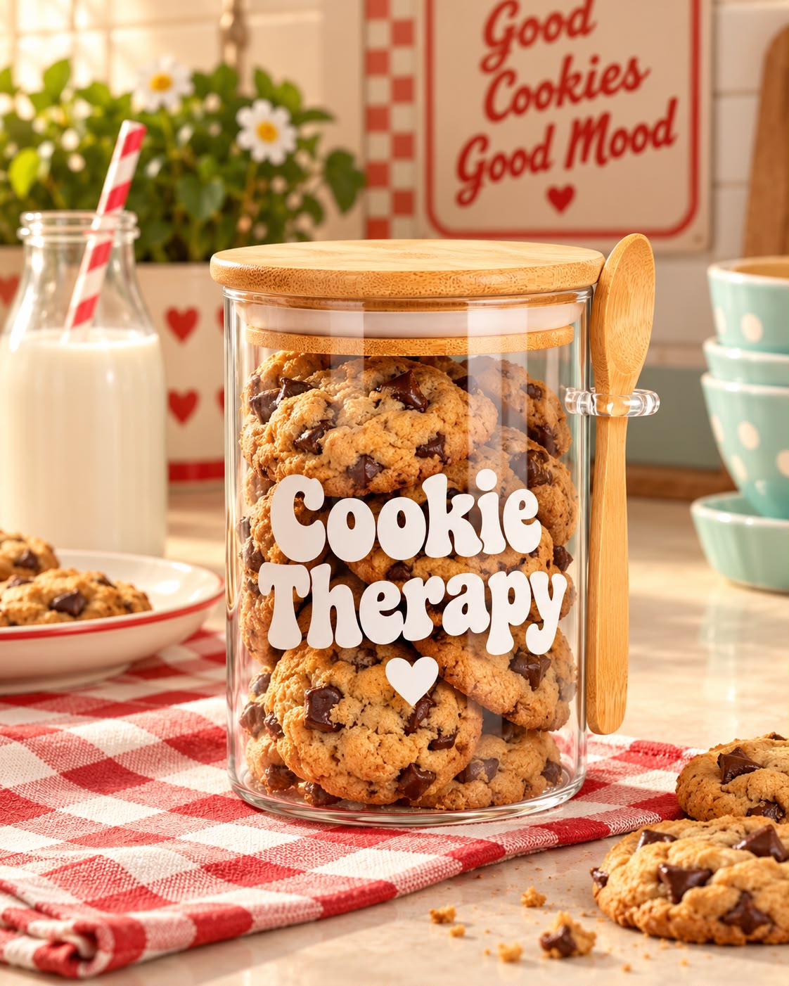 Cookie Therapy Kitchen Glass Jar