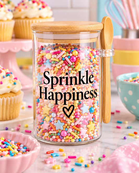 Sprinkle Happiness Kitchen Glass Jar