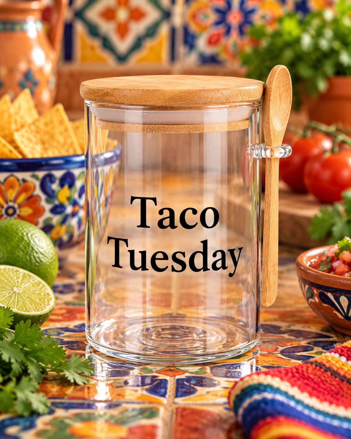 Taco Tuesday Kitchen Glass Jar