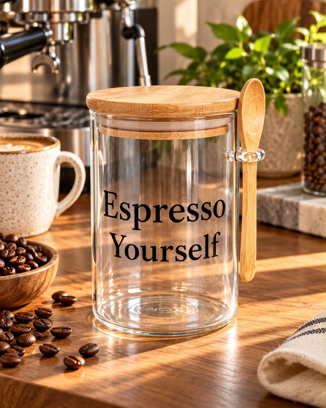 Espresso Yourself Kitchen Glass Jar