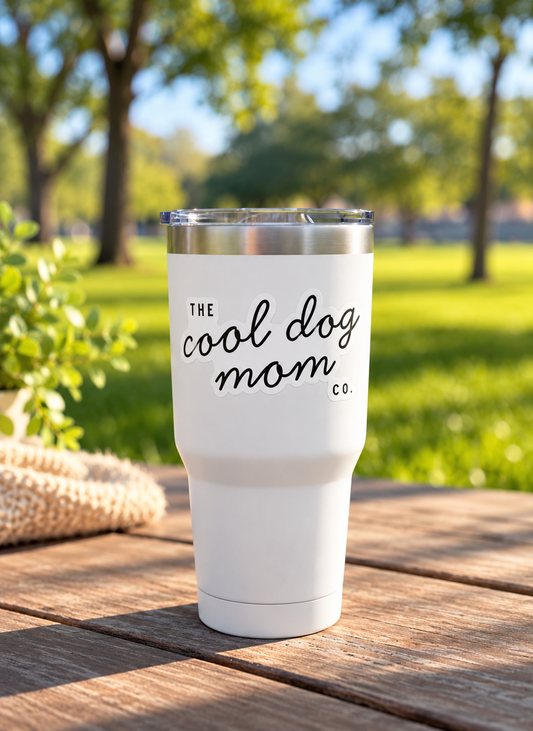 The Cool Dog Mom Permanent Vinyl Sticker