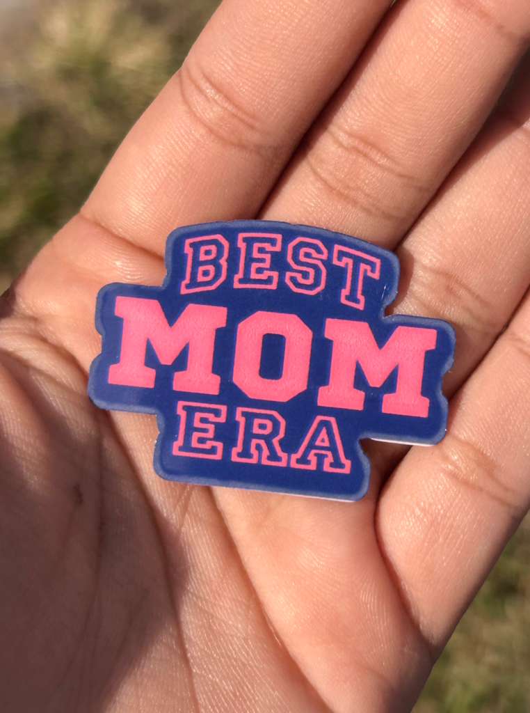 waterproof vinyl mom sticker best mom era decal applied on laptop or tumbler aesthetic style