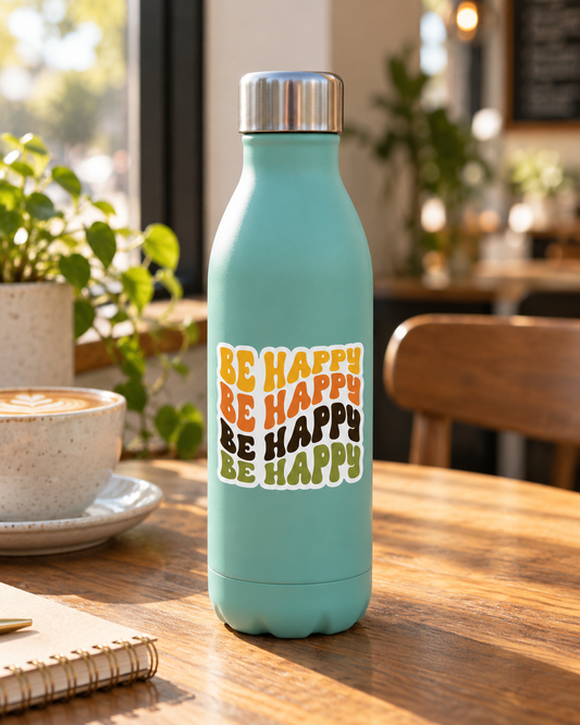 Be Happy Permanent Vinyl Sticker