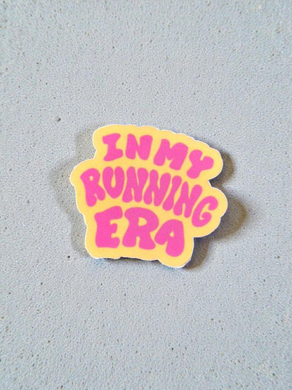 in my running era permanent vinyl sticker fitness motivational quote decal close up aesthetic