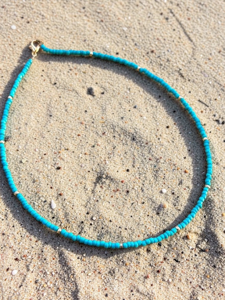 aesthetic beaded necklace inspired by ocean sea breeze summer beach vibes jewelry
