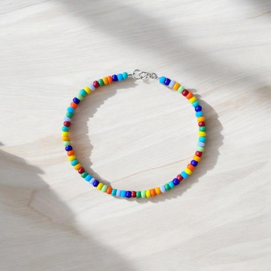 Multicolored Beaded Anklet