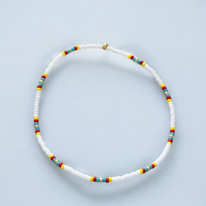 Dainty White Beads Anklet