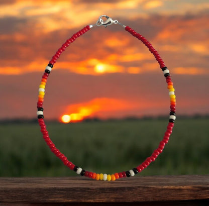 Red Sunset Anklet - Ka_creative_art