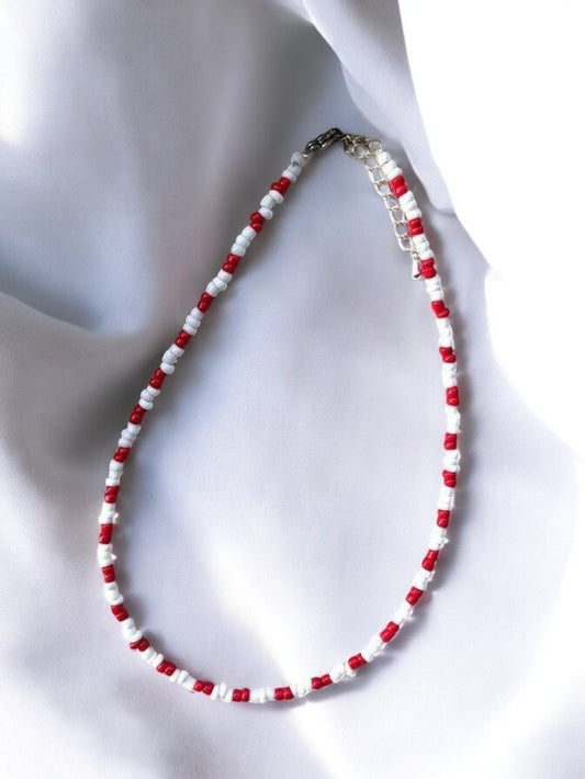 Red & White Simple Necklace