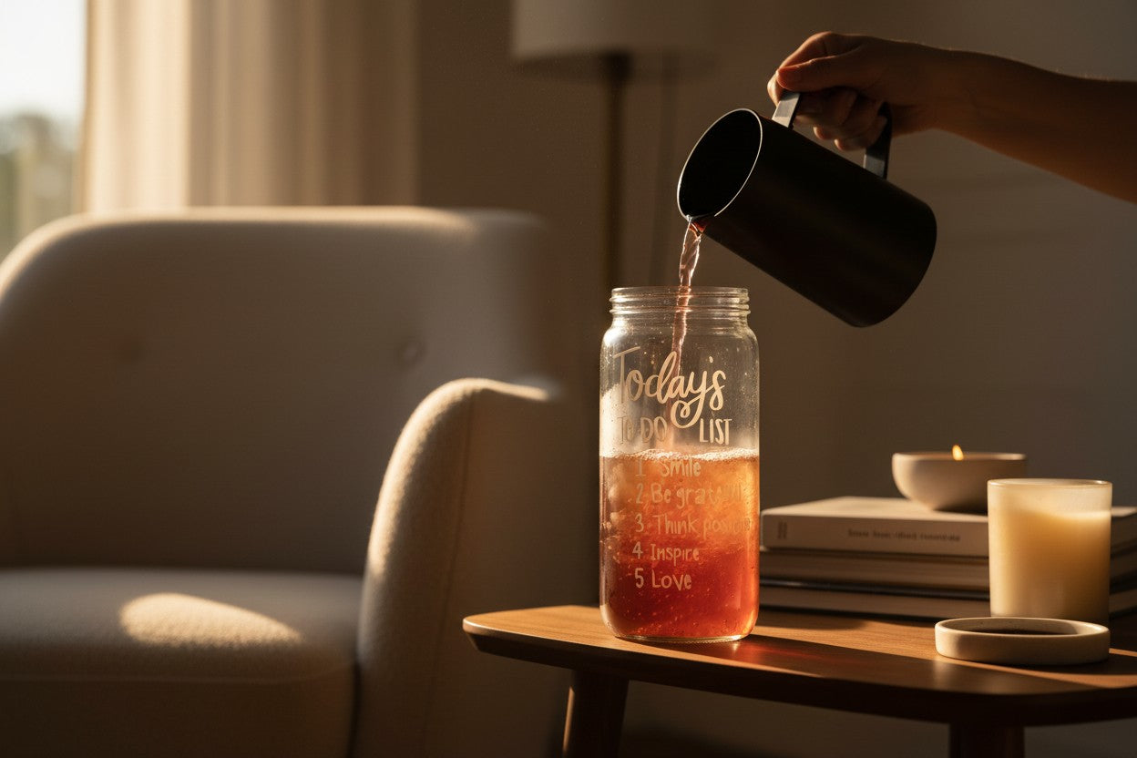 custom todays list vinyl glass cup iced coffee aesthetic drinkware close up