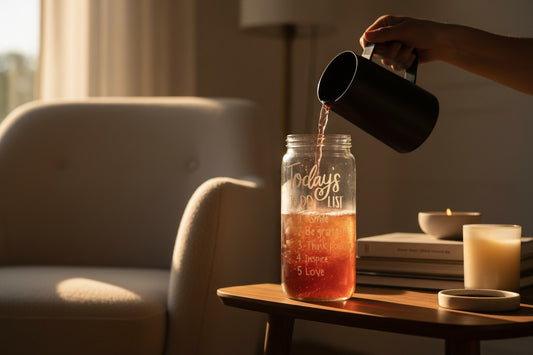 custom todays list vinyl glass cup iced coffee aesthetic drinkware close up