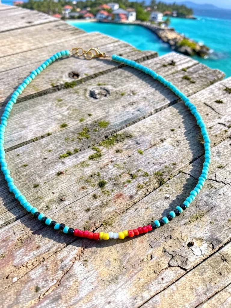 aesthetic beaded necklace inspired by island vibes vibrant summer beach style jewelry