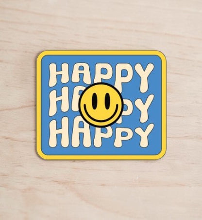 Happy Happy Permanent Vinyl Sticker